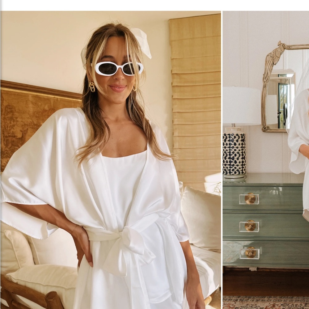 Show Me Your MuMu White Satin Robe